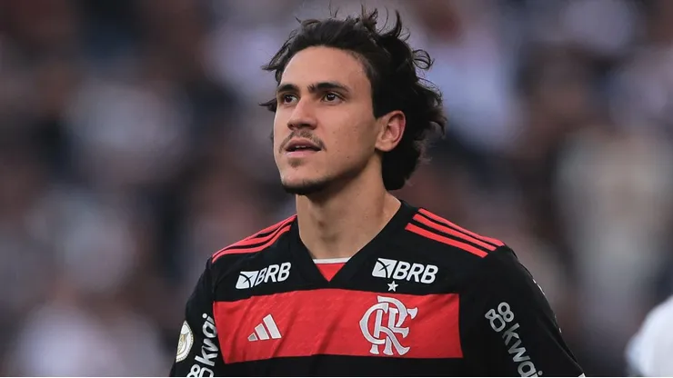 SP - SAO PAULO - 01/09/2024 - BRASILEIRO A 2024, CORINTHIANS X FLAMENGO - Pedro jogador do Flamengo durante partida contra o Corinthians no estadio Arena Corinthians pelo campeonato Brasileiro A 2024. Foto: Ettore Chiereguini/AGIF