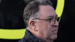 PR - PONTA GROSSA - 14/06/2024 - BRASILEIRO B 2024, OPERARIO X SANTOS - Marcelo Teixeira presidente do Santos durante chegada da equipe para partida contra o Operario no estadio Germano Kruger pelo campeonato Brasileiro B 2024.