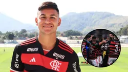 Alcaraz, meia do Flamengo estreou sendo expulso- Foto: Marcelo Cortes / CRF e Foto: Ettore Chiereguini/AGIF