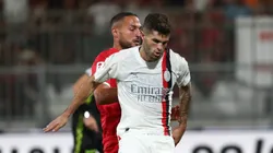 Christian Pulisic marca gol pelo Milan em partida da Série A diante do Monza. (Photo by Marco Luzzani/Getty Images)