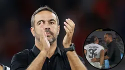 Artur Jorge precisou separar briga entre Adryelson e Marçal no fim de Peñarol x Botafogo - Fotos: Reprodução/Globo e Getty Images