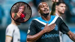 Edenilson com a camisa do Grêmio (Fotos: Giancarlo Santorum/AGIF e Reprodução/Itatiaia)