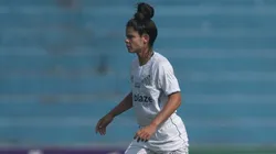 Day Santos, jogadora do Santos durante partida contra o São José no primeiro jogo das semifinais do Campeonato Paulista Feminino 2024