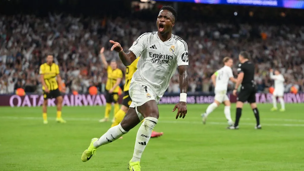 Vini Jr. pelo Real Madrid. Foto: Denis Doyle/Getty Images