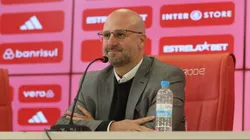 Olavo Bisol, vice-presidente do Internacional fala em coletiva de imprensa após anuncio de sua candidatura