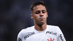 Matheus Araujo, jogador do Corinthians durante partida contra o Liverpool - URU no estadio Arena Corinthians pelo campeonato Libertadores 2023