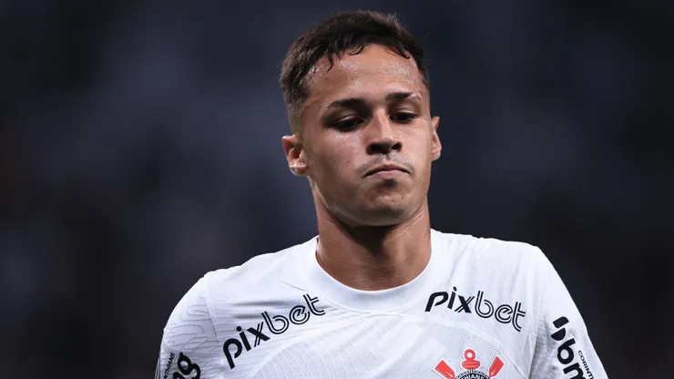 Matheus Araujo, jogador do Corinthians durante partida contra o Liverpool - URU no estadio Arena Corinthians pelo campeonato Libertadores 2023