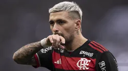 Arrascaeta durante partida entre Corinthians e Flamengo, na Neo Química Arena, pela semifinal da Copa do Brasil. Foto: Marco Galvão