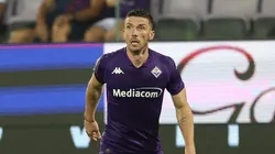 Robin Gosens pela Fiorentina em partida da Série A diante do Monza. (Photo by Gabriele Maltinti/Getty Images)