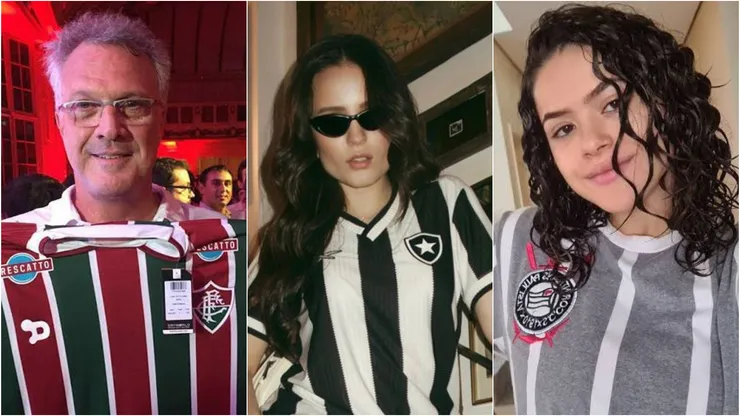 Os times de coração de Pedro Bial, Larissa Manoela e Maísa. Foto: Reprodução/Instagram