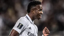 Vinicius Junior, jogador do Real Madri comemora durante partida contra o Al Hilal no estadio Principe Moulay Abdellah pelo Mundial de Clubes 2023