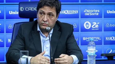 RS – PORTO ALEGRE – 29/06/2023 – GREMIO, COLETIVA DO PRESIDENTE ALBERTO GUERRA – Alberto Guerra presidente do Gremio durante em coletiva de imprensa realizada no CT Luiz Carvalho. Foto: Maxi Franzoi/AGIF