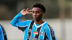 Gabriel Mec, meia do Grêmio durante partida contra o Cruzeiro pelo campeonato Brasileiro Sub-20 no CT Presidente Helio Dourado, em Eldorado do Sul, RS