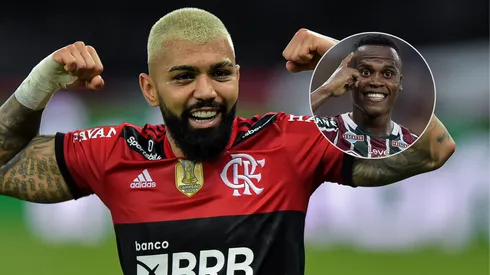 Gabigol e Arias são indicados por Edmundo - Thiago Ribeiro/AGIF (foto grande) - Alexandre Loureiro/AGIF (foto pequena).