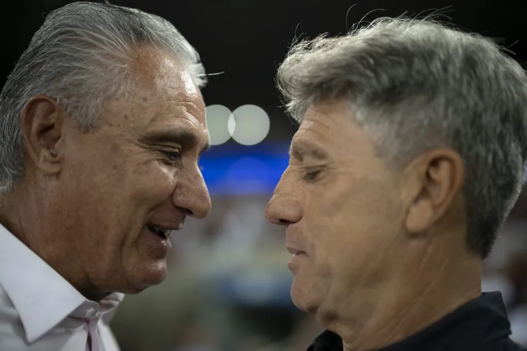 Tite e Renato: Grêmio pode passar por mudança no comando em 2025 (Foto: Jorge Rodrigues/AGIF)