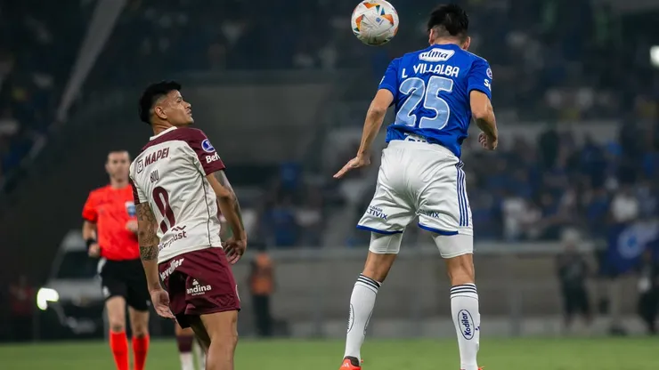 Lucas Villalba jogador do Cruzeiro durante partida contra o Lanús no Estádio Mineirão pela Copa Sul-Americana 2024. Foto: Fernando Moreno/AGIF