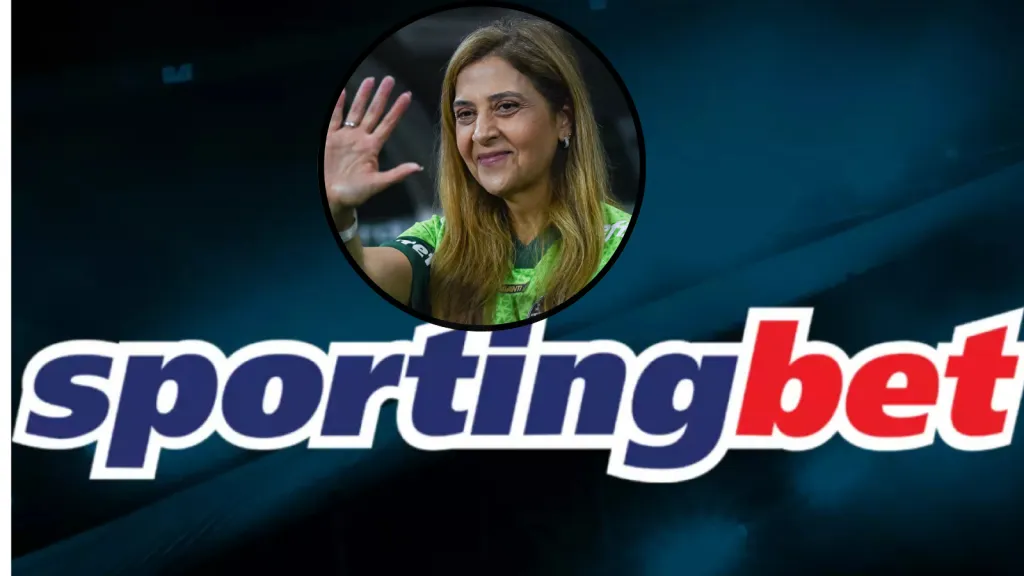Montagem de logo da Sportingbet e Leila Pereira - Fotos: IMAGO e Divulgação/Sportingbet