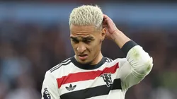 Football - 2024 / 2025 Premier League - Aston Villa vs Manchester United, ManU - Villa Park - Sunday 6th October 2024 Antony of Manchester United looks dejected PUBLICATIONxNOTxINxUK