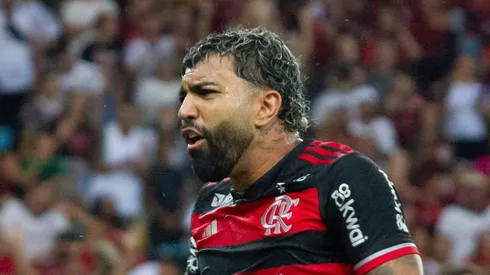 Gabigol durante jogo do Brasileirão contra o Fluminense.