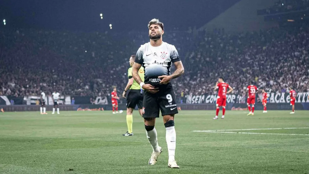 Yuri Alberto comemora gol na Neo Química Arena. Foto: Leonardo Lima/AGIF