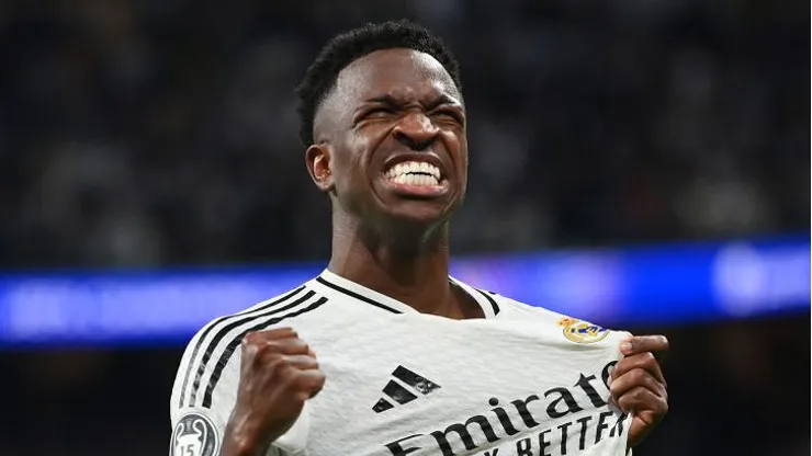 Vini Jr. em Real Madrid x Borussia Dortmund. Foto: Denis Doyle/Getty Images