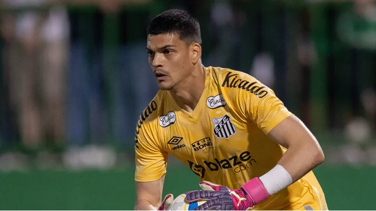 Goleiro do Santos Gabriel Brazão. Foto: Liamara Polli/AGIF