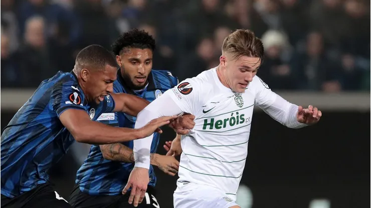 Viktor Gyoekeres pelo Sporting em partida da UEFA Europa League diante da Atalanta. (Photo by Emilio Andreoli/Getty Images)