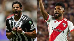 Hulk do Atlético-MG e Miguel Borja do River Plate. Foto: Gilson Lobo e Camila Stolen