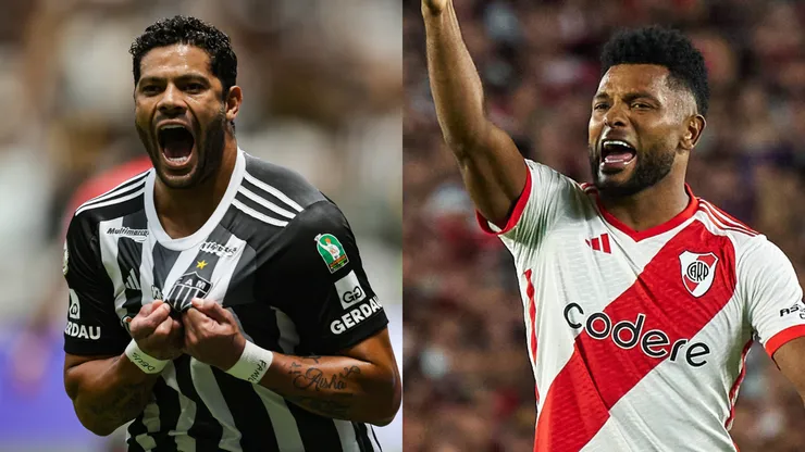 Hulk do Atlético-MG e Miguel Borja do River Plate. Foto: Gilson Lobo e Camila Stolen