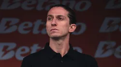 Filipe Luís, técnico do Flamengo, durante partida contra o Corinthians no estadio Arena Corinthians pelo campeonato Copa do Brasil 2024.