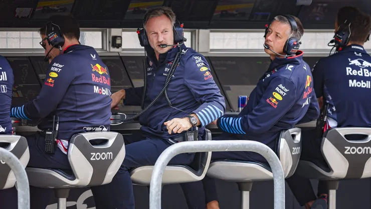 Chirstian Horner e sua equipe no GP de Austin