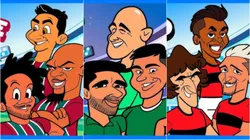 Fluminense, Palmeiras e Flamengo em desenho animado da Conmebol Libertadores. Foto: Reprodução