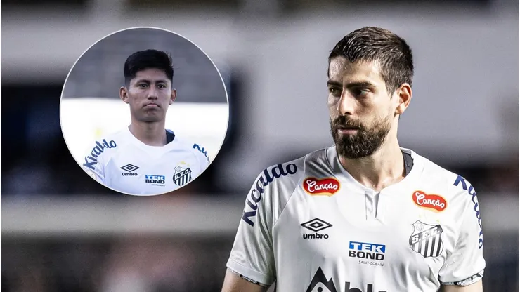 Luan Peres opina sobre situação de Miguelito no Santos. Fotos: Raul Baretta/Santos FC e Abner Dourado/AGIF