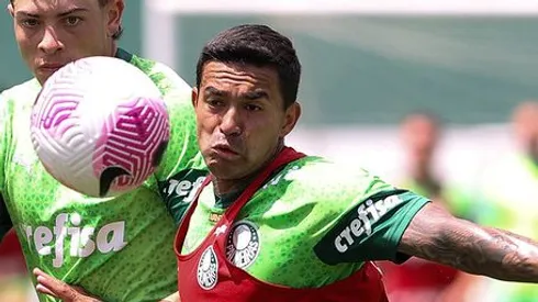 Dudu treina em dia de folga no Palmeiras. Foto: Cesar Greco/Palmeiras