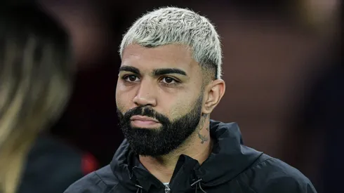 Gabigol durante aquecimento antes da partida entre Flamengo e Palmeiras, pelo Campeonato Brasileiro, no Maracanã.