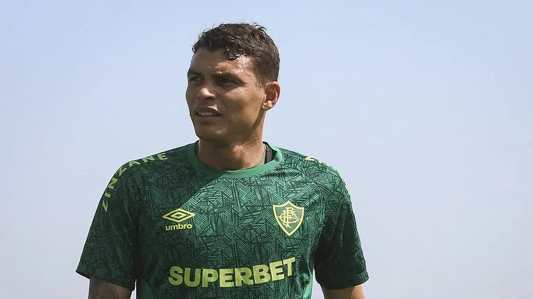 Thiago Silva em treino do Fluminense