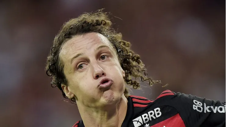 David Luiz comemorando gol pelo Flamengo no Brasileirão.