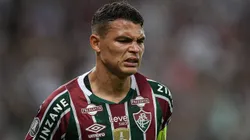 Thiago Silva jogador do Fluminense durante partida contra o Atlético-MG no Maracanã pela Copa Libertadores 2024. Foto: AGIF/AGIF