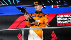 Norris no pódio do GP de Singapura (2024)