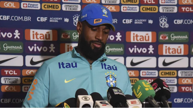 Gerson em entrevista coletiva pela Seleção Brasileira, no dia 12/10/2024. Foto: Caior Rocha