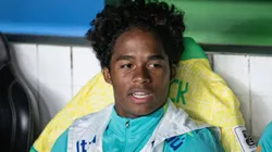 Endrick durante partida entre Brasil e Equador, pelas Eliminatórias, no Estádio Couto Pereira. Foto: Ronaldo Barret