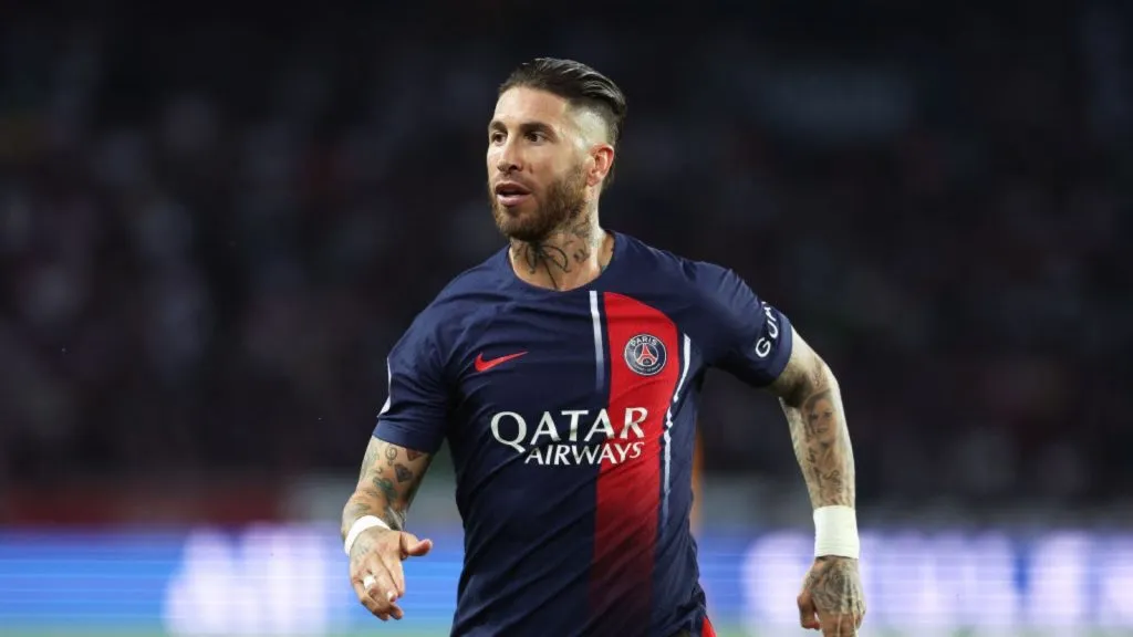 Sergio Ramos em jogo do Paris Saint-Germain. Julian Finney/Getty Images.