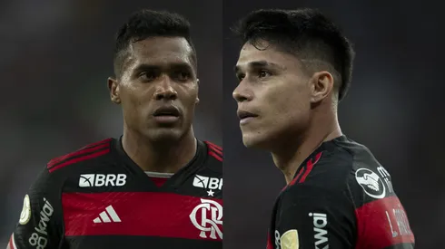 Alex Sandro e Luiz Araújo, lateral e atacante do Flamengo. Foto: Jorge Rodrigues/AGIF