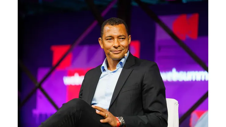 2KAGM48 Gilberto Silva, World Cup Winner in Brazil, addresses the audience during the second day of the Web Summit 2022 in Lisbon. (Photo by Bruno de Carvalho / SOPA Images/Sipa USA)