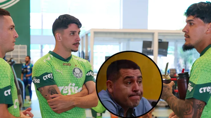 Riquelme quer Aníbal Moreno (à esquerda) no Boca em 2025 - Fotos: Fábio Menotti/Palmeiras e IMAGO