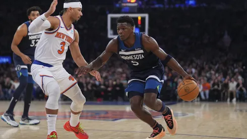 Knicks e Wolves se enfrentaram na temporada regular de 2023-24 na NBA (Foto: Mitchell Leff/Getty Images)