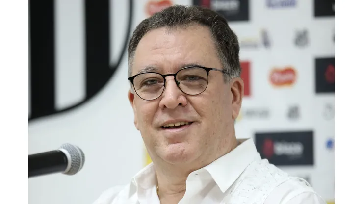Marcelo Teixeira durante coletiva de imprensa realizada no CT Rei Pelé.