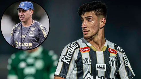 Carille colocou Pedrinho nos minutos finais de derrota do Peixe contra o Goiás - Fotos: Raul Baretta/SFC e IMAGO