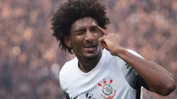 Talles Magno comemorando gol durante partida entre Corinthians e Flamengo, pelo Campeonato Brasileiro, na Neo Química Arena. Foto: Rodilei Morais