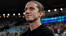 Filipe Luís durante a partida entre Flamengo e Corinthians, no Maracanã, pela semifinal da Copa do Brasil.